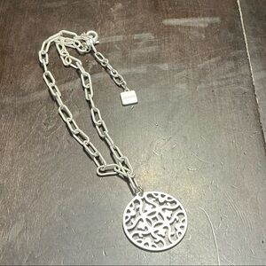 Silver Chain Necklace by Zenzii with Intricate Pendant